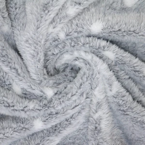 Snowflake Printed Frosted Plush Blanket (Silver Grey)