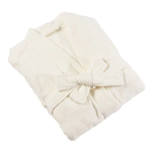 Solid Color Flannel Bathrobe (Cream)