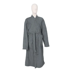 Solid Color Flannel Bathrobe (Grey)