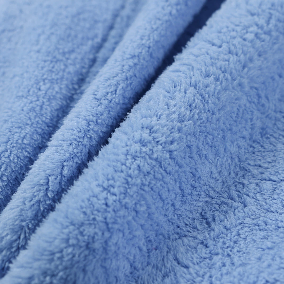 Solid Color Flannel Bathrobe (Blue)