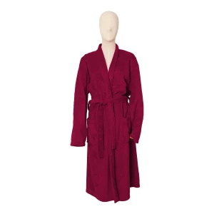 Solid Color Flannel Bathrobe (Wine Red)