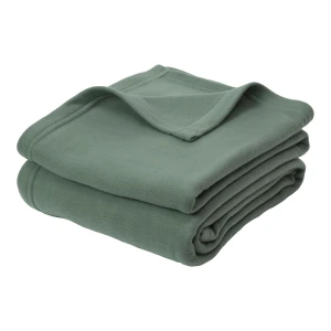 Solid Color Fleece Blanket (Green) - Foldover Edging