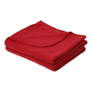 Solid Color Fleece Throw (Red) - Whipstitch Edging