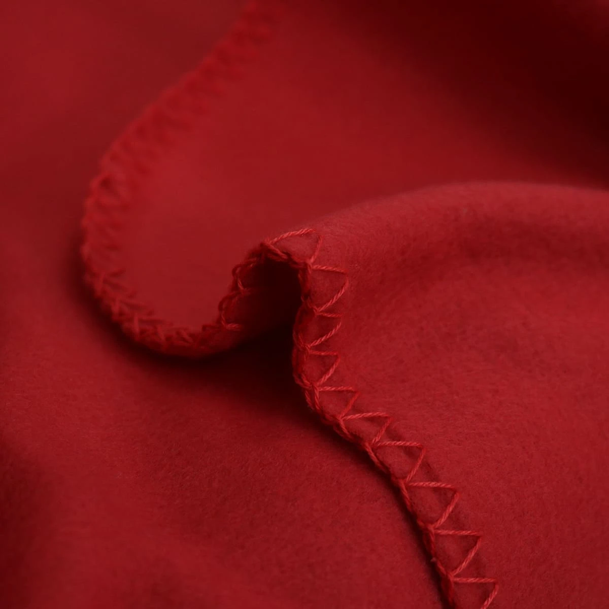 Solid Color Fleece Throw (Red) - Whipstitch Edging