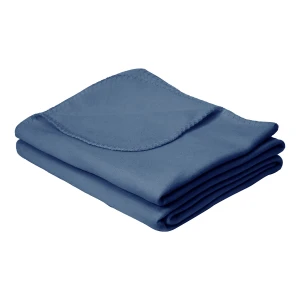 Solid Color Fleece Throw (Navy) - Whipstitch Edging