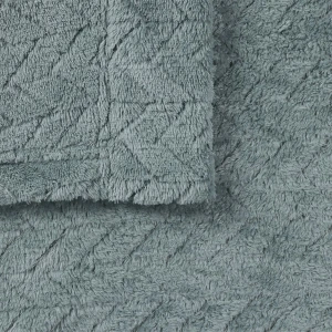 Solid Color Jacquard Flannel Bathrobe - Chevron Pattern (Sage Green)