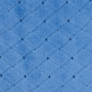 Solid Color Jacquard Flannel Bathrobe - Diamond Pattern (Blue)