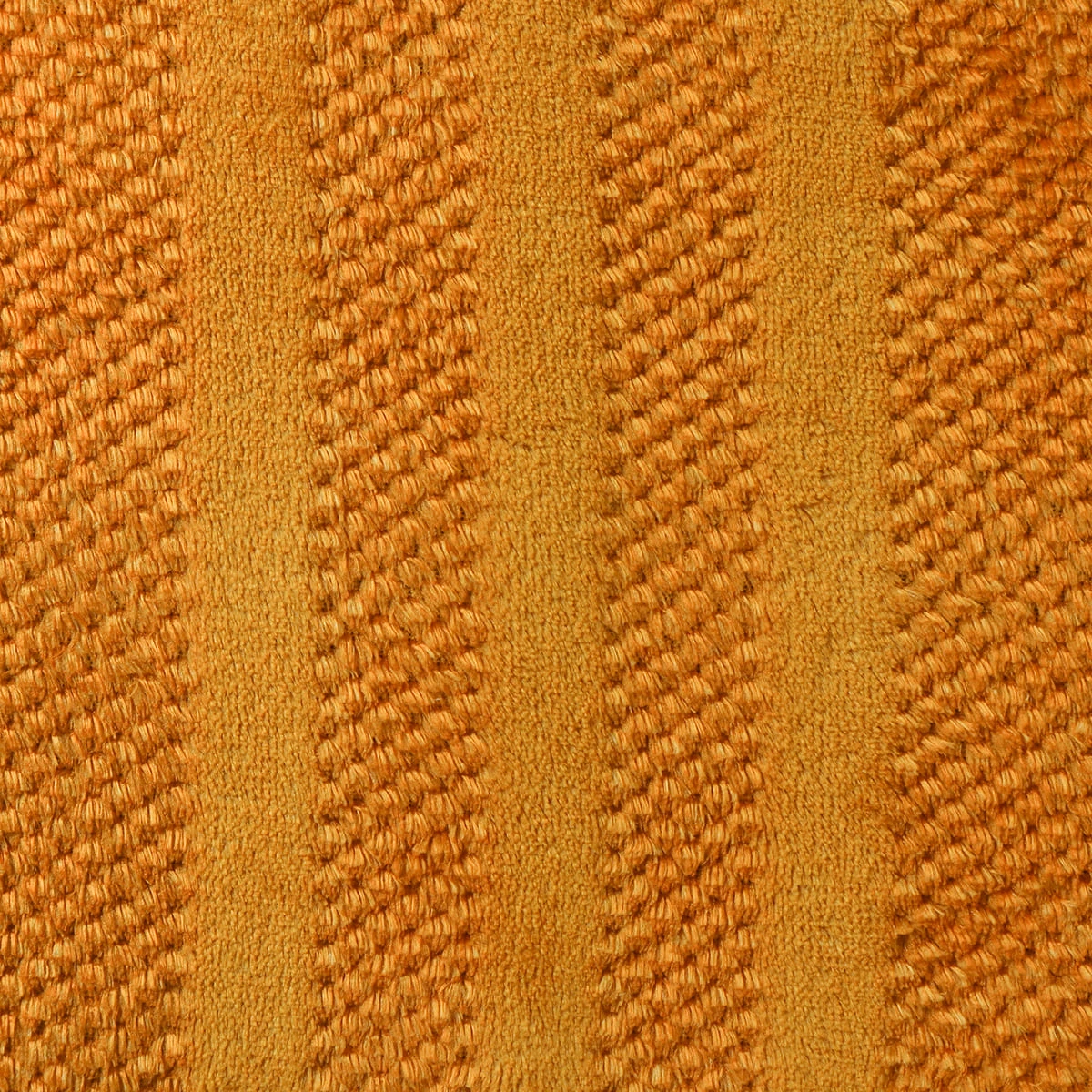 Solid Color Jacquard Flannel Bathrobe - Waffle Textured (Orange Stripe)