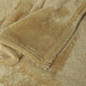 Solid Color Sable Plush Blanket (Light Brown)