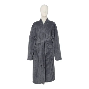 Solid Color Wombat Plush Bathrobe (Dark Grey)