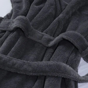 Solid Color Wombat Plush Bathrobe (Dark Grey)