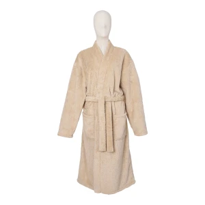 Solid Color Wombat Plush Bathrobe (Beige)