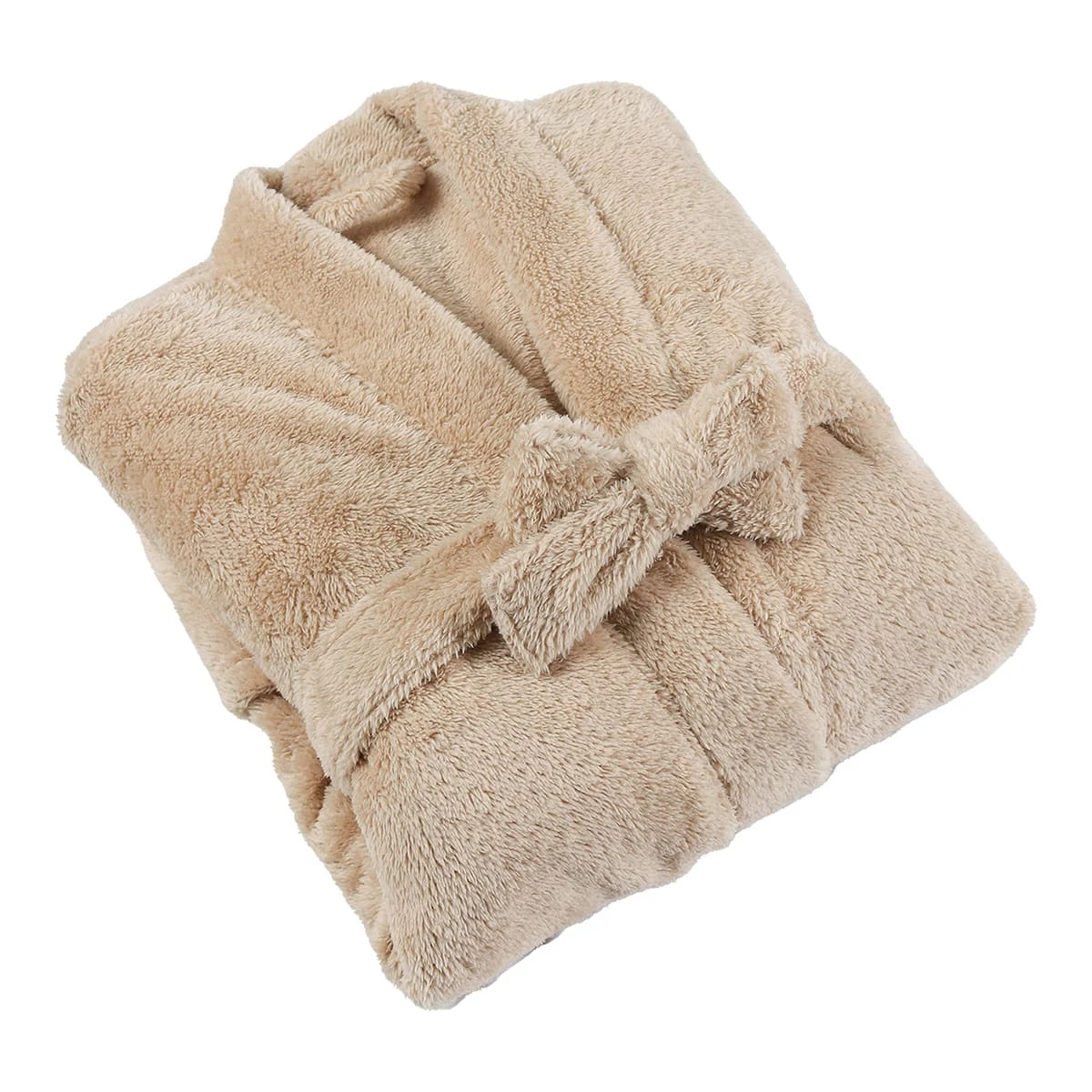 Solid Color Wombat Plush Bathrobe (Beige)