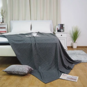 Fashion Hometex - Stripe Fleece Blanket (Grey Stripe)