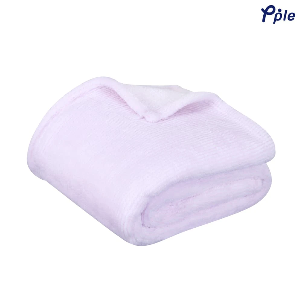 Stripe Frosted Plush Blanket (Light Pink)