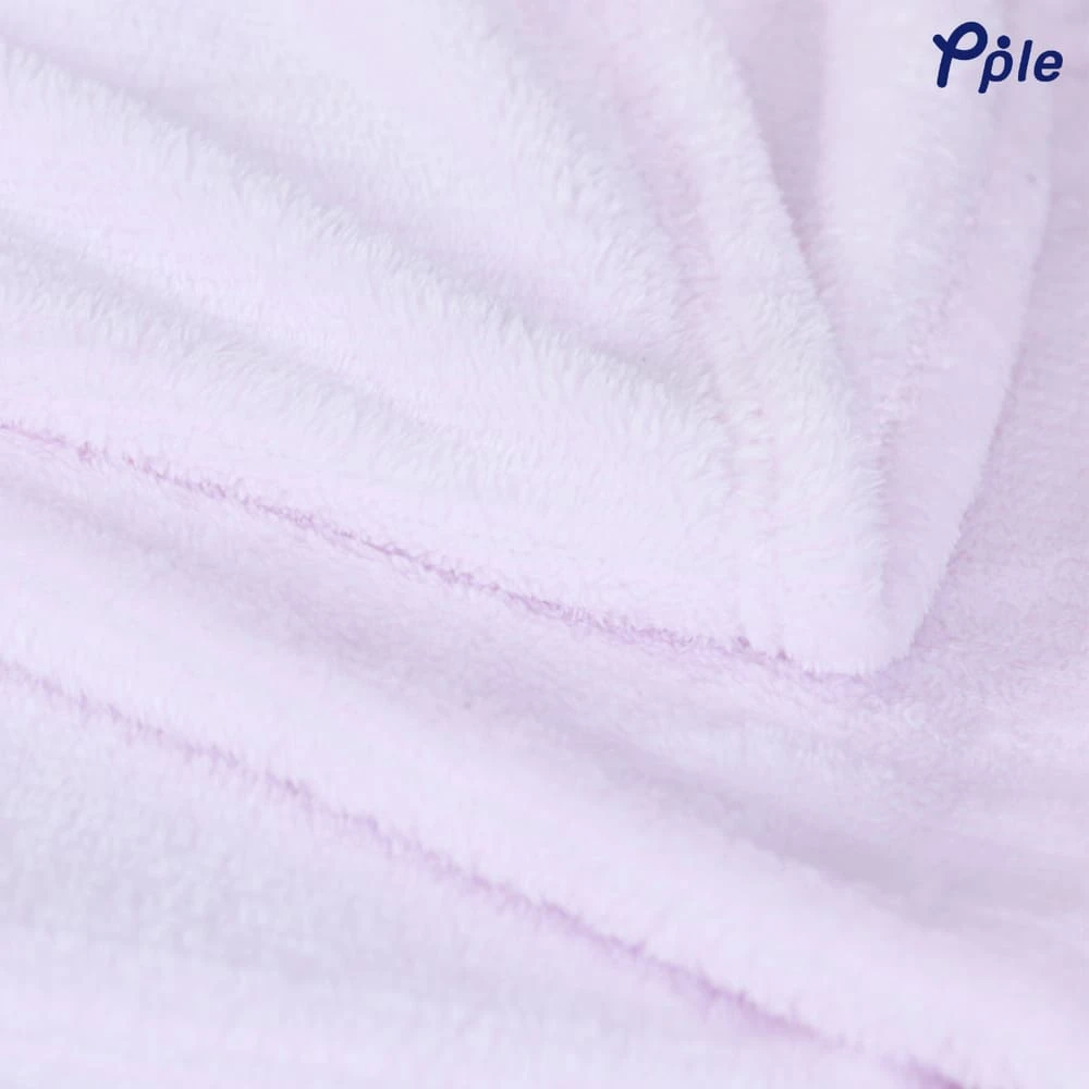 Stripe Frosted Plush Blanket (Light Pink)