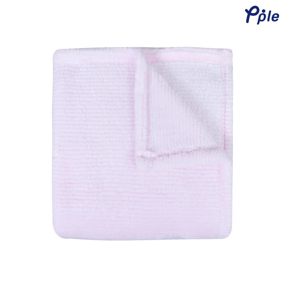 Stripe Frosted Plush Blanket (Light Pink)