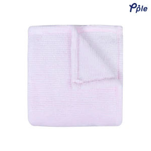 Stripe Frosted Plush Blanket (Light Pink)