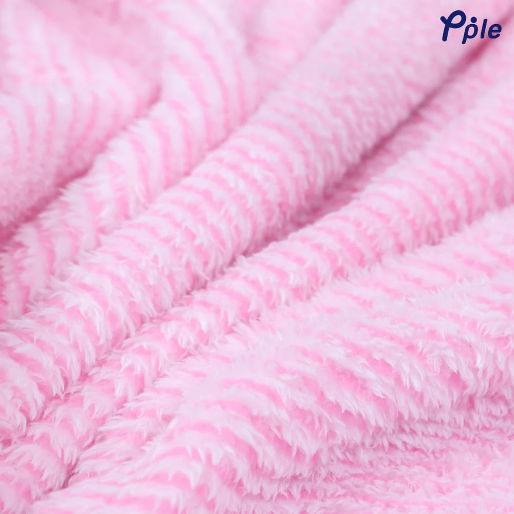 Stripe Frosted Plush Blanket (Pink)