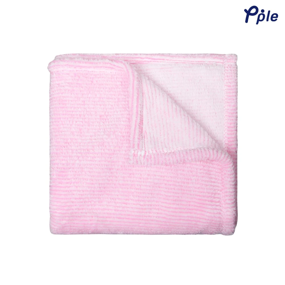 Stripe Frosted Plush Blanket (Pink)