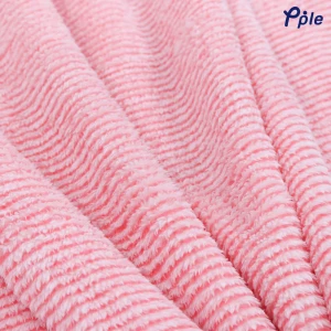 Stripe Frosted Plush Blanket (Peach)