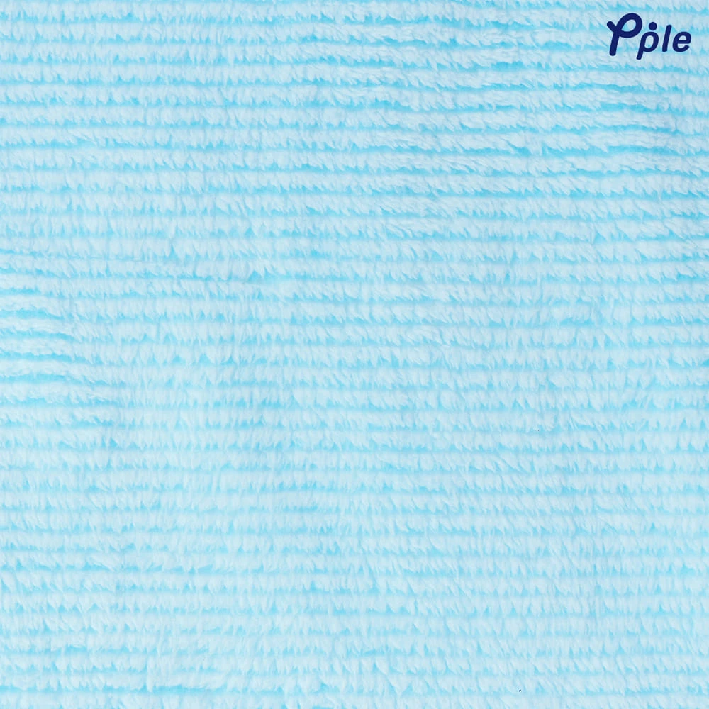 Stripe Frosted Plush Blanket (Ocean)