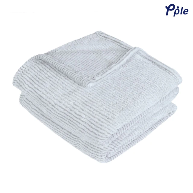 Stripe Frosted Plush Blanket (Silver Grey)