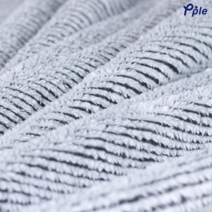 Stripe Frosted Plush Blanket (Grey)