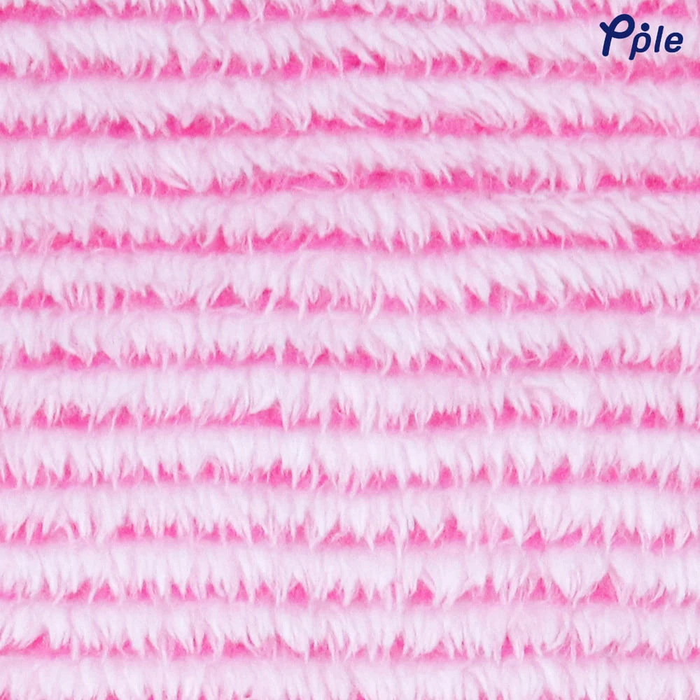 Stripe Frosted Plush Blanket (Vivid Pink)