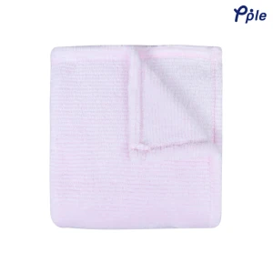 Stripe Frosted Plush Throw (Light Pink)