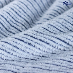 Stripe Frosted Plush Throw (Navy)