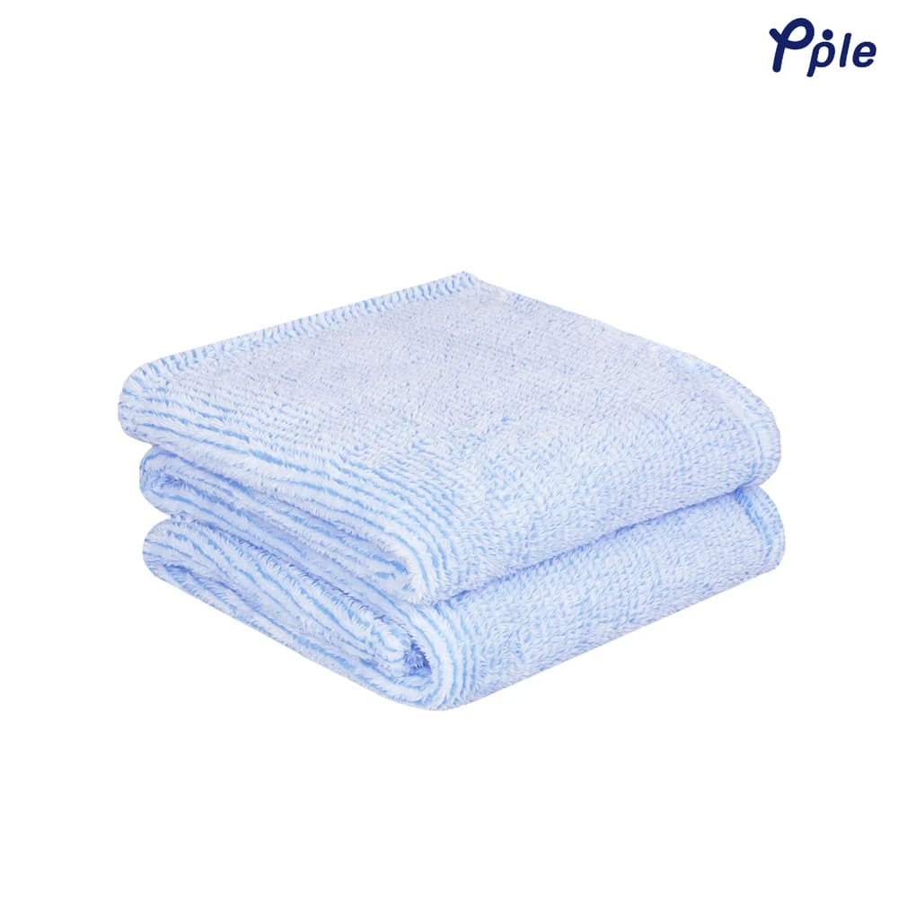 Stripe Frosted Plush Throw (Sky Blue)