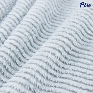 Stripe Frosted Plush Throw (Silver Grey)