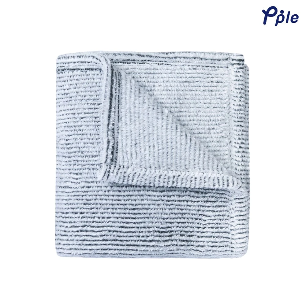 Stripe Frosted Plush Throw (Grey)