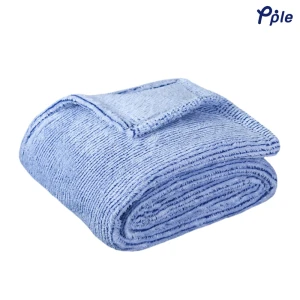 Stripe Frosted Plush Throw (Blue)