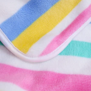 Stripe Pattern Printed Flannel Baby Blanket (Stripe Pastel)