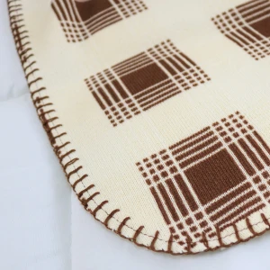 Tartan Pattern Printed Sweater Blanket (Brown,Cream)