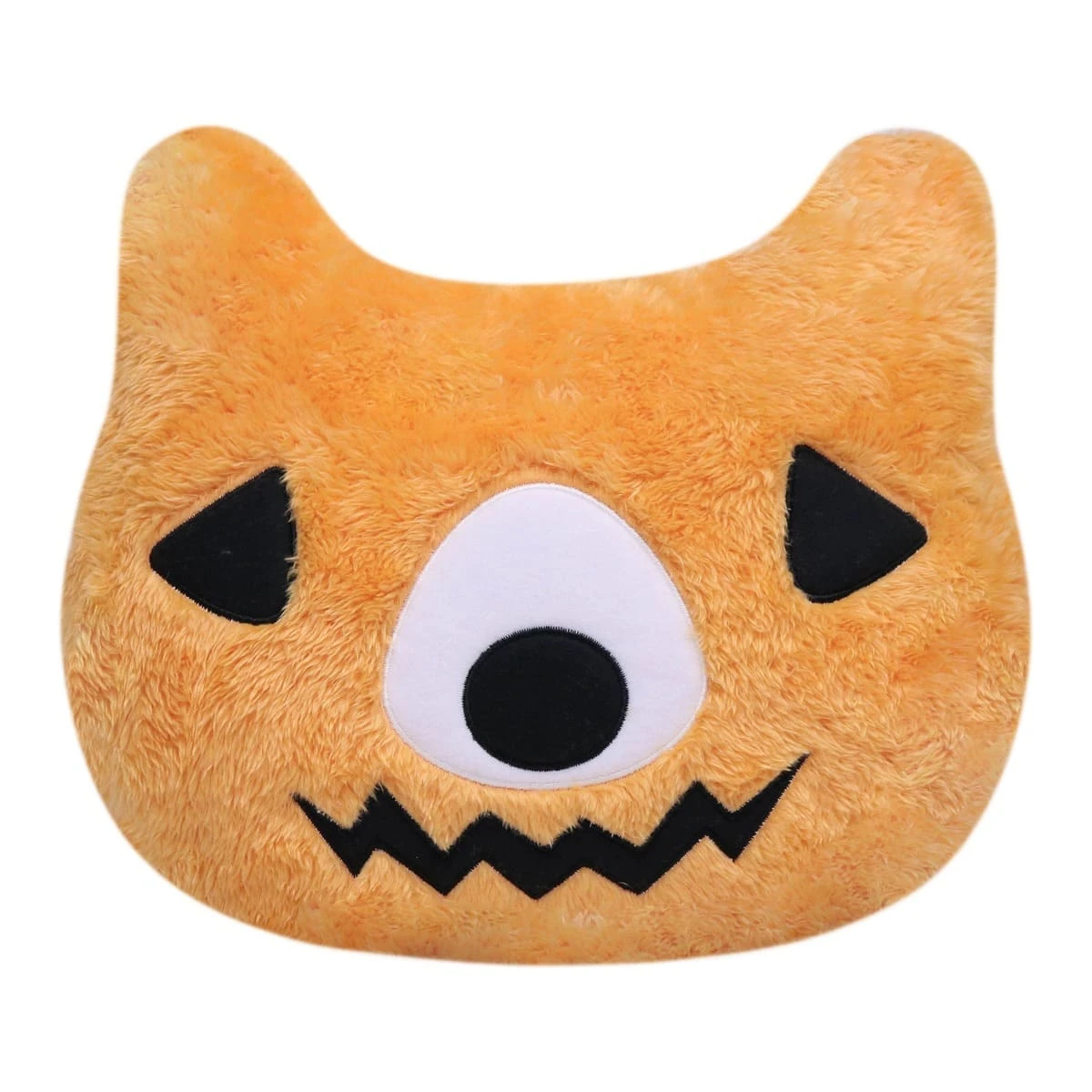 Terry V2 (Halloween Collection) 3D Embroidery Plush Pillow Blanket (Orange,Grey)