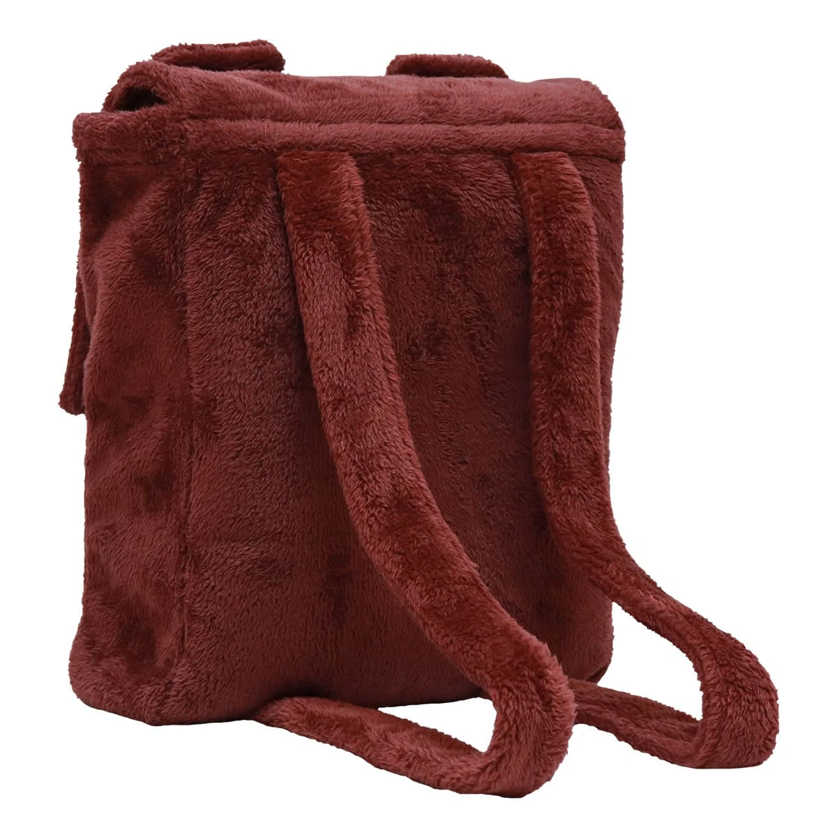 Ton 3D Embroidery Backpack with Plush Blanket (Red Brown)