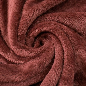 Ton 3D Embroidery Hooded Plush Blanket (Red Brown)