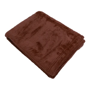 Ton 3D Embroidery Plush Bolster Blanket (Red Brown)