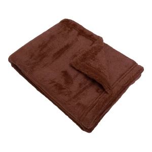 Ton 3D Embroidery Plush Bolster Blanket (Red Brown)