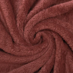 Ton 3D Embroidery Plush Bolster Blanket (Red Brown)