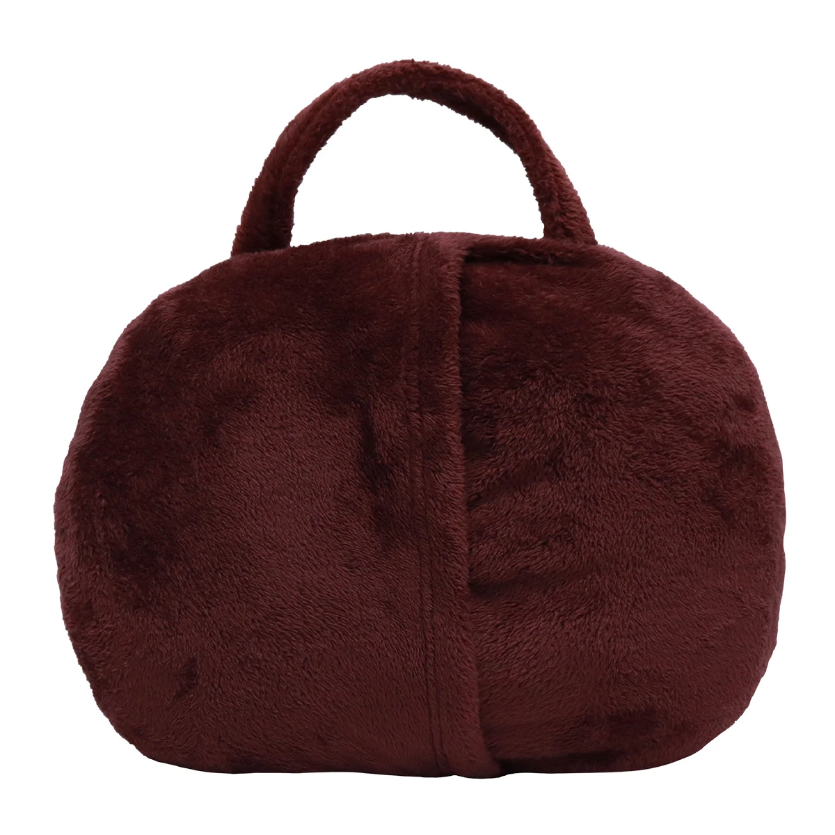 Ton 3D Embroidery Plush Carry-on Blanket (Red Brown)