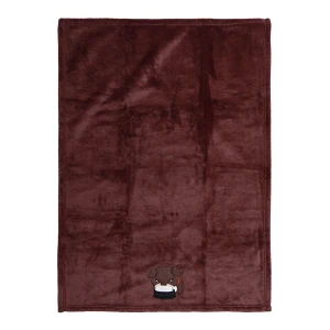 Ton Embroidery Plush Baby Blanket (Red Brown)