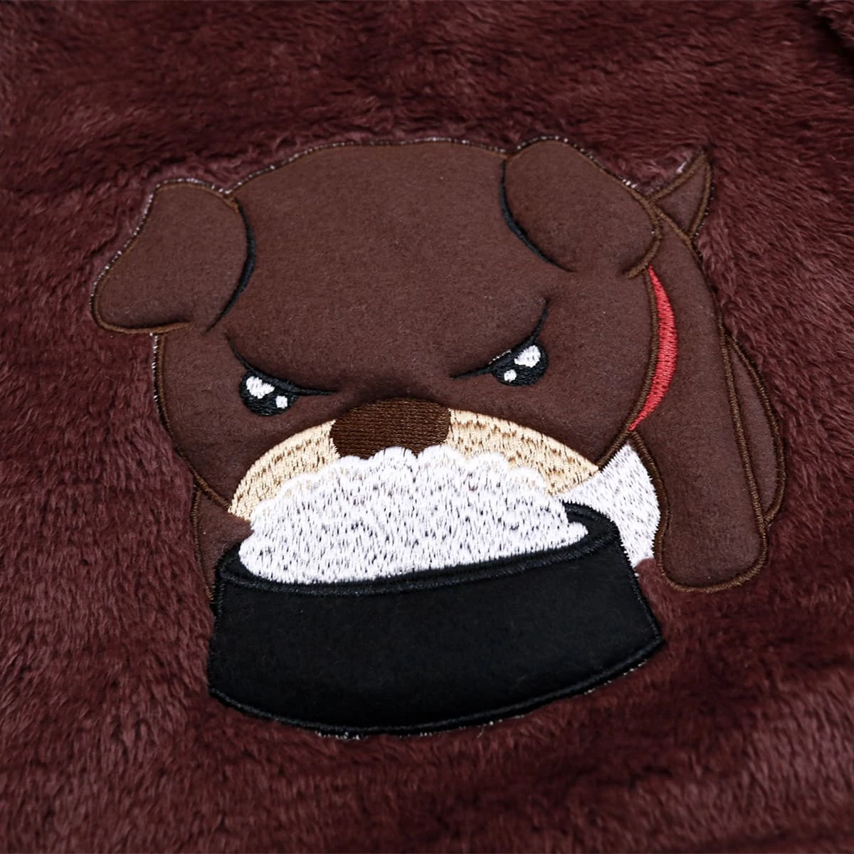 Ton Embroidery Plush Baby Blanket (Red Brown)