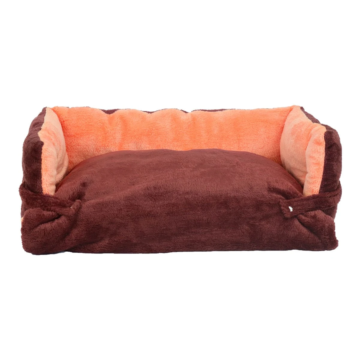 Ton Embroidery Plush Pet Bed (Red Brown)