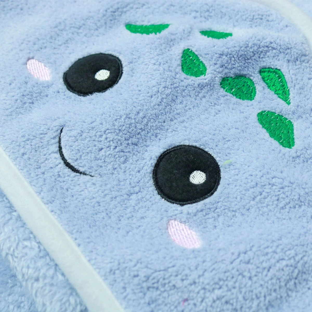 Turtle Embroidery Fleece Hooded Baby Blanket (Blue)