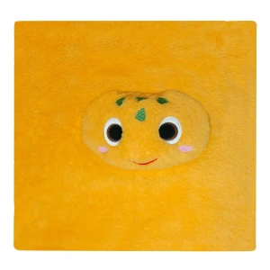 Turtle Head 3D Embroidery Plush Baby Blanket (Yellow)