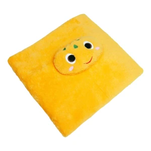 Turtle Head 3D Embroidery Plush Baby Blanket (Yellow)